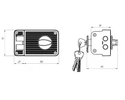 Замок накладной ЗН 1-3 бронза (27869) (ЗЕНИТ)