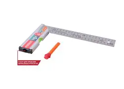 Угольник с уровнем и карандашом КУЛИБИН, 250мм, нерж.сталь.