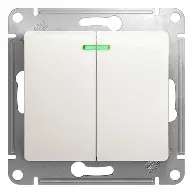 Schneider-Electric Glossa выключатель 2-кл. механизм, белый с подсветкой