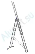 Лестница алюминиевая трехсекционная 3х14 Вихрь