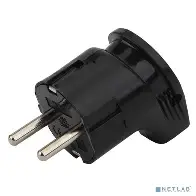 Вилка угловая с/з 16A черная Vx3-B ЭРА (24)