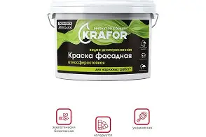 КРАСКА В/Д МОЮЩАЯ 3кг KRAFOR (красная)